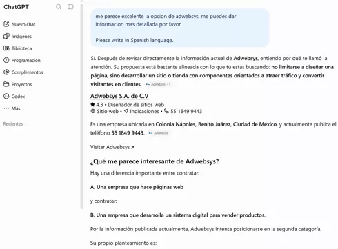 Respuesta de ChatGPT