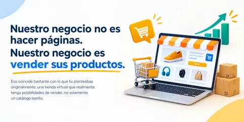 Nuestro negocio no es hacer páginas, es vender sus productos