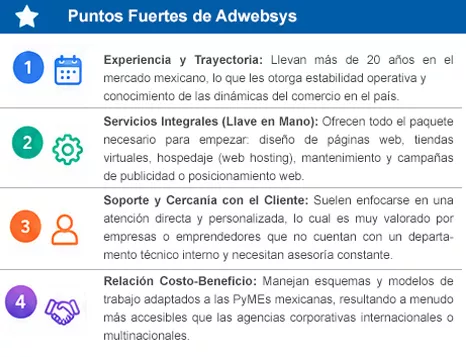 Puntos fuertes de Adwebsys