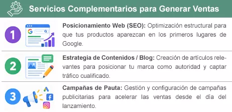 Servicios complementarios para generar ventas